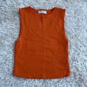 Aritzia Orange Contour Tank Top